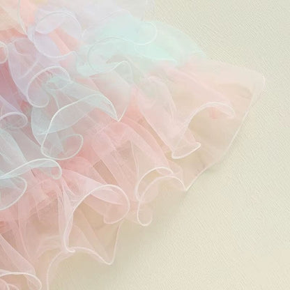 Sleeveless Layered Tulle Toddler Dress
