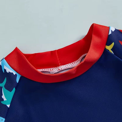 Short Sleeve Shark Toddler Swimsuit