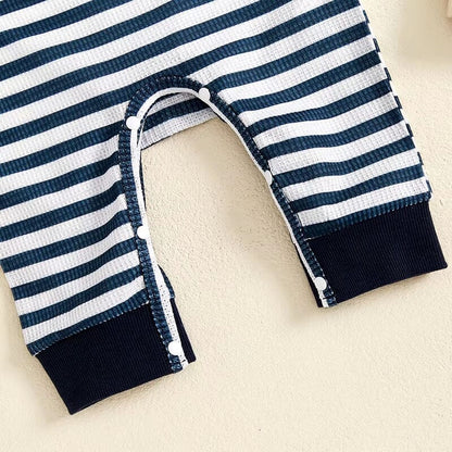 Long Sleeve Striped Baby Jumpsuit