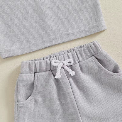 Short Sleeve Charmer Waffle Baby Set