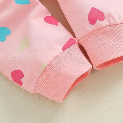 Long Sleeve Hearts Baby Set