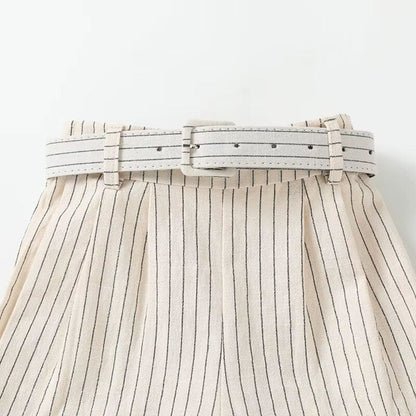 Flutter Sleeve Belted Shorts Toddler Set