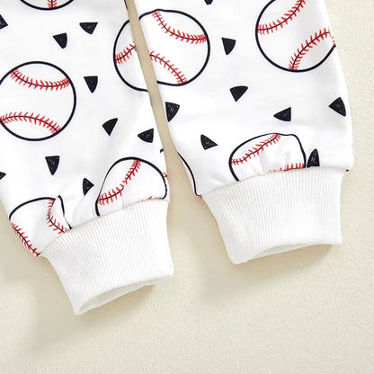 Long Sleeve Baseball Snacks Baby Set