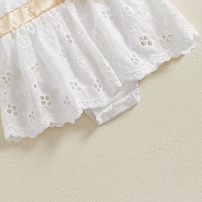 Sleeveless White Baby Romper