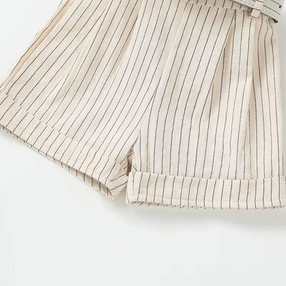 Flutter Sleeve Belted Shorts Toddler Set