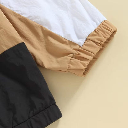 Color Block Hooded Toddler Jacket