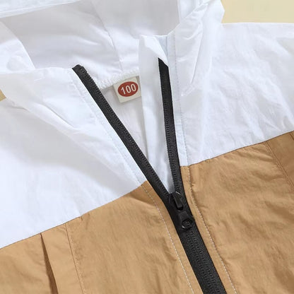 Color Block Hooded Toddler Jacket