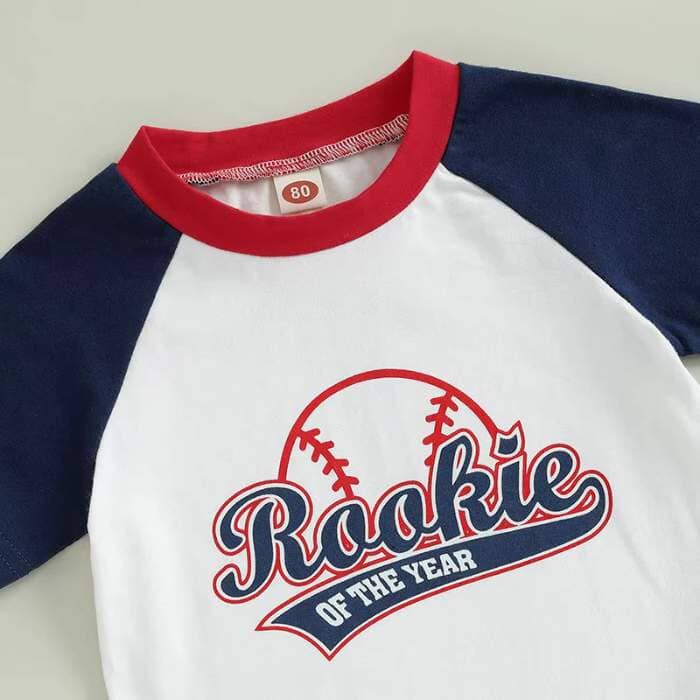 Short Sleeve Rookie Of The Year Pinstripe Baby Set