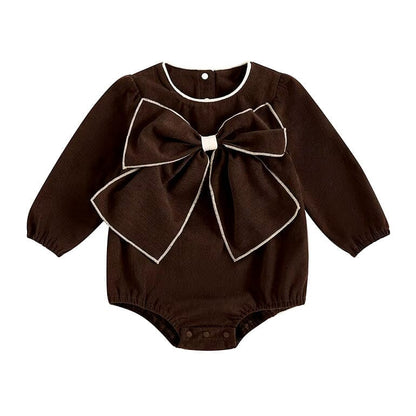 Long Sleeve Bow Baby Romper