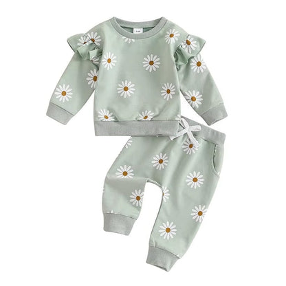 Long Sleeve Daisy Ruffles Baby Set