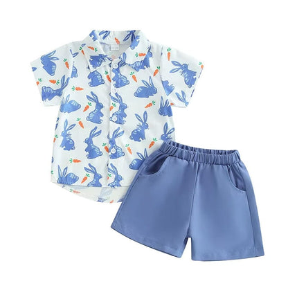 Bunny Shirt Solid Shorts Toddler Set