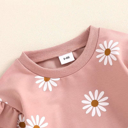 Long Sleeve Daisy Ruffles Baby Set