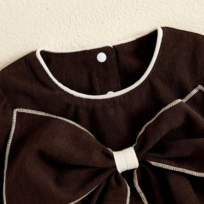 Long Sleeve Bow Baby Romper