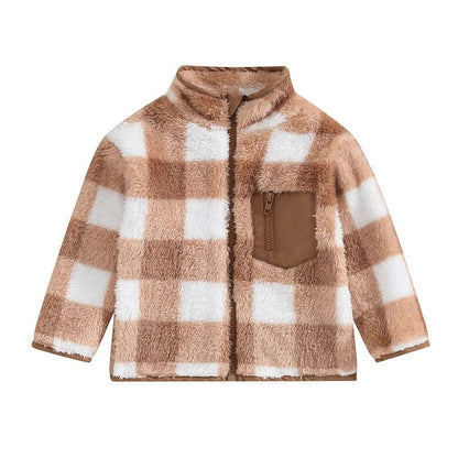Plaid Zipper Toddler Jacket