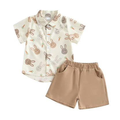 Bunny Shirt Solid Shorts Toddler Set