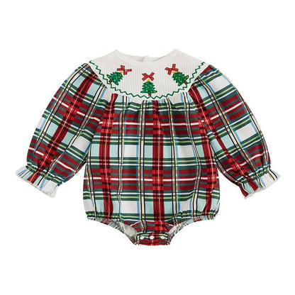 Christmas Vintage Plaid Baby Romper