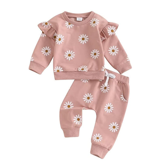 Long Sleeve Daisy Ruffles Baby Set