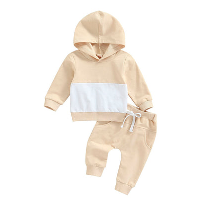 Solid Pants Hooded Toddler Set