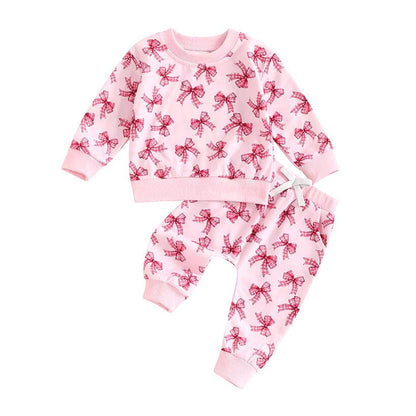 Long Sleeve Bows Stars Baby Set