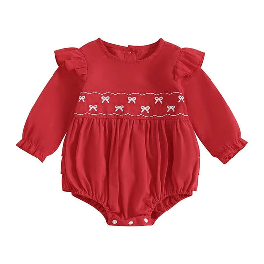 Long Sleeve Collar Valentine's Day Romper