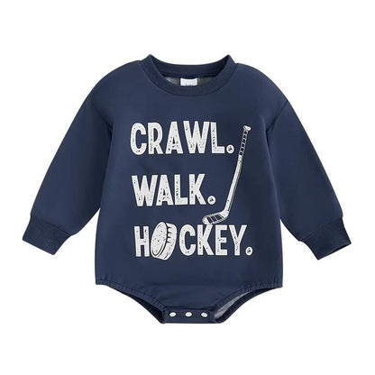 Crawl Walk Hockey Baby Bodysuit