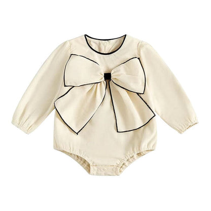 Long Sleeve Bow Baby Romper