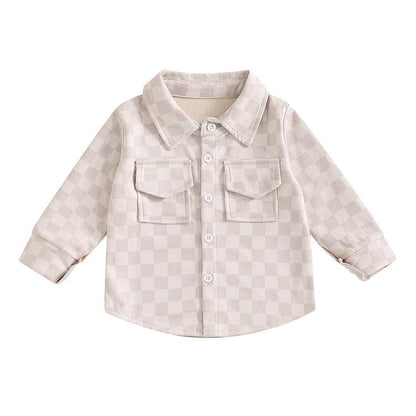 Long Sleeve Checkered Toddler Jacket