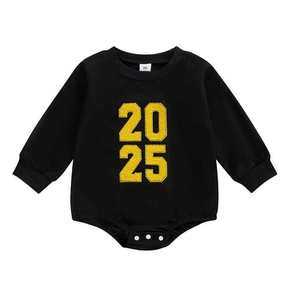 Long Sleeve New Year Baby Bodysuit