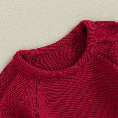 Long Sleeve Knit Christmas Toddler Dress