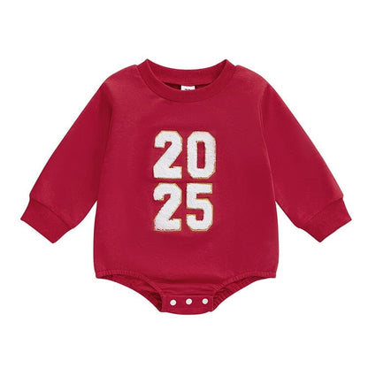 Long Sleeve New Year Baby Bodysuit