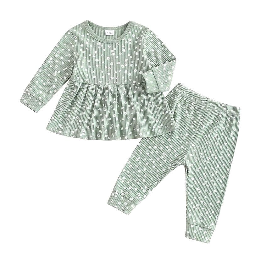 Long Sleeve Flowers Toddler Set