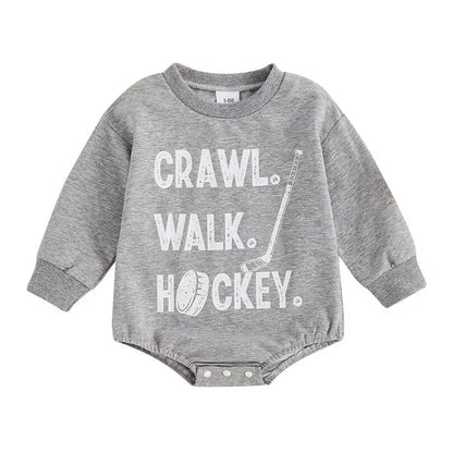 Crawl Walk Hockey Baby Bodysuit