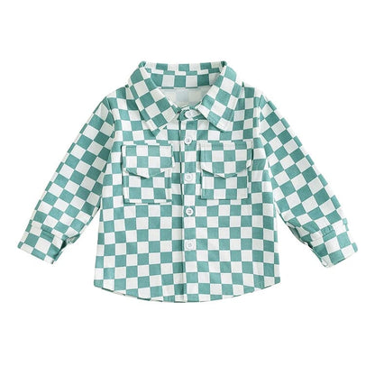 Long Sleeve Checkered Toddler Jacket