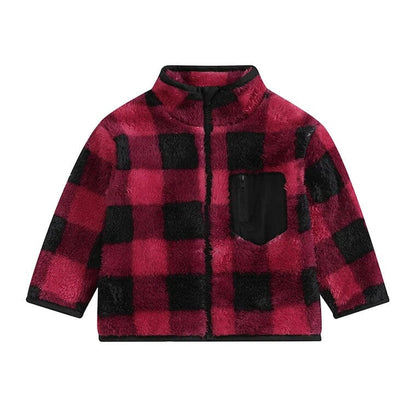 Plaid Zipper Toddler Jacket