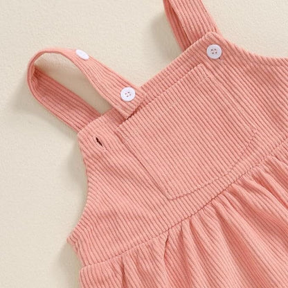 Long Sleeve Floral Suspender Baby Set