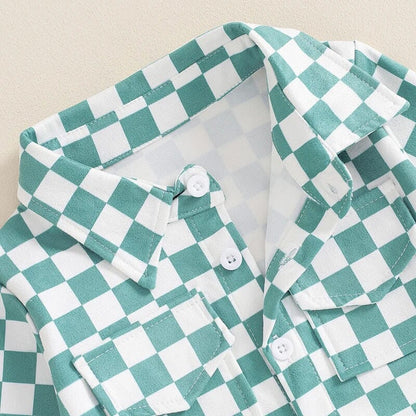 Long Sleeve Checkered Toddler Jacket