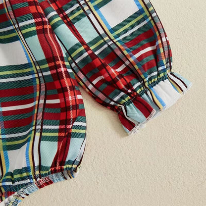 Christmas Vintage Plaid Baby Romper