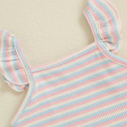 Fly Sleeve Striped Baby Set
