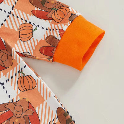 Thanksgiving Checkered Baby Jumpsuit