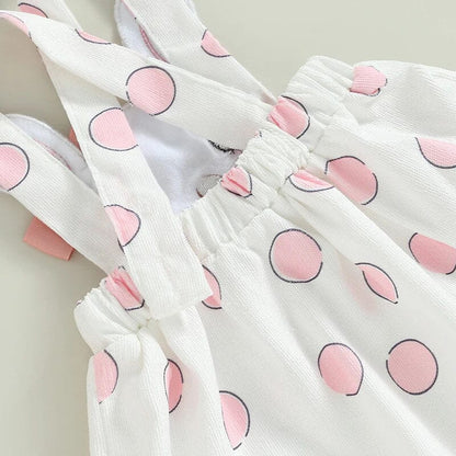 Long Sleeve Pink Bunny Polka Dot Baby Set