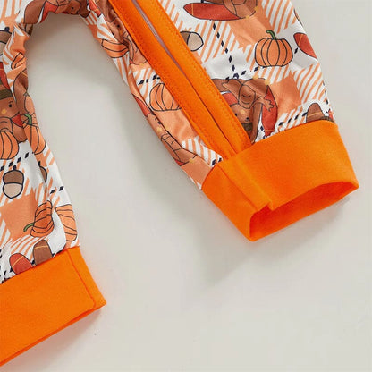 Thanksgiving Checkered Baby Jumpsuit