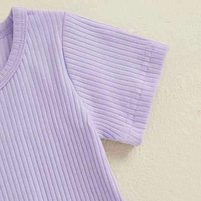 Short Sleeve Solid Ribbed Toddler Set