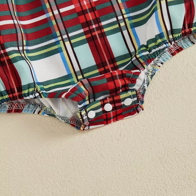 Christmas Vintage Plaid Baby Romper