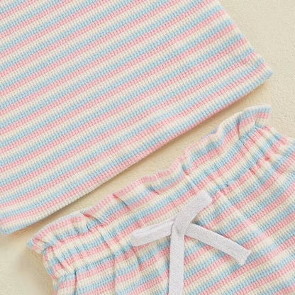Fly Sleeve Striped Baby Set