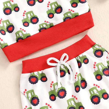 Valentine’s Day Tractor Baby Set