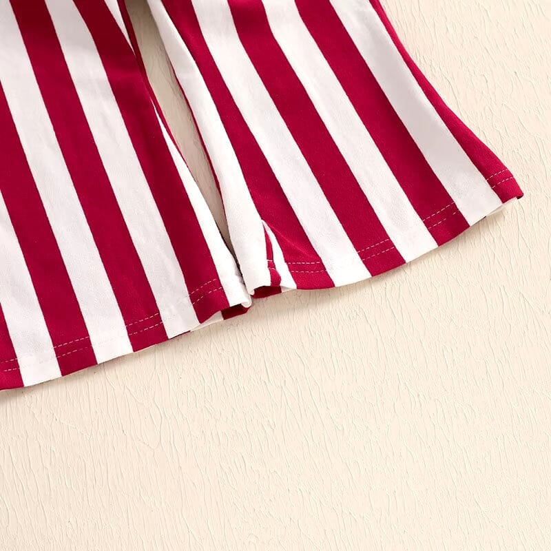 Long Sleeve Striped Bow Baby Set