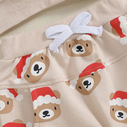 Long Sleeve Christmas Bear Baby Set