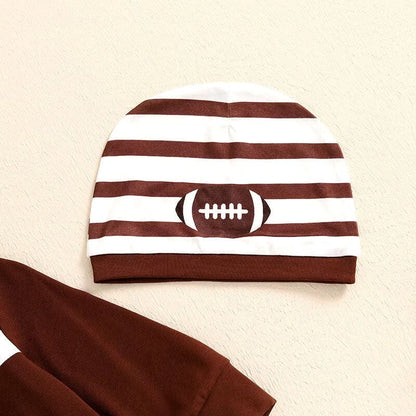 Long Sleeve Striped Football Baby Set