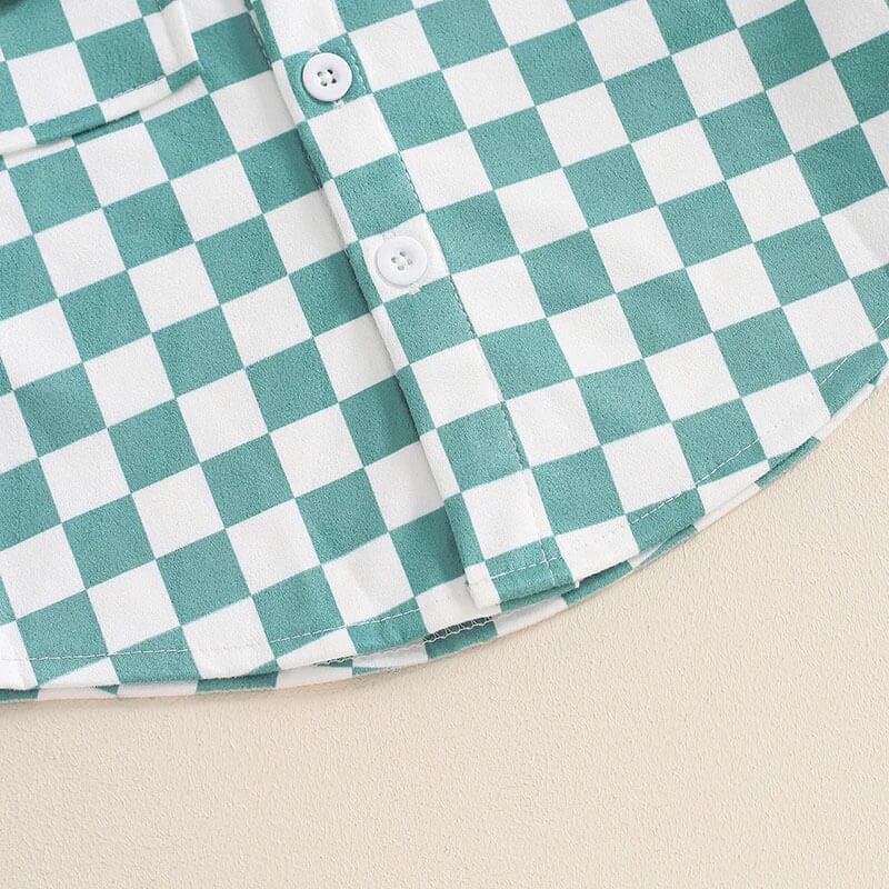 Long Sleeve Checkered Toddler Jacket