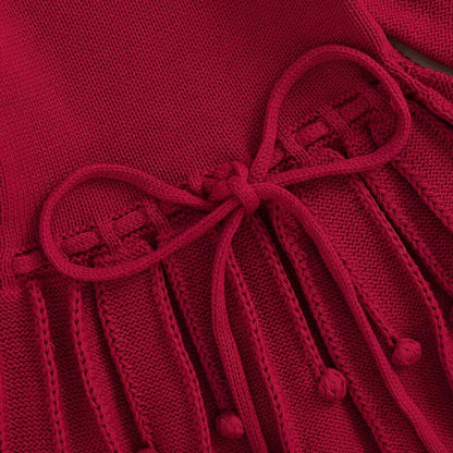 Long Sleeve Knit Christmas Toddler Dress